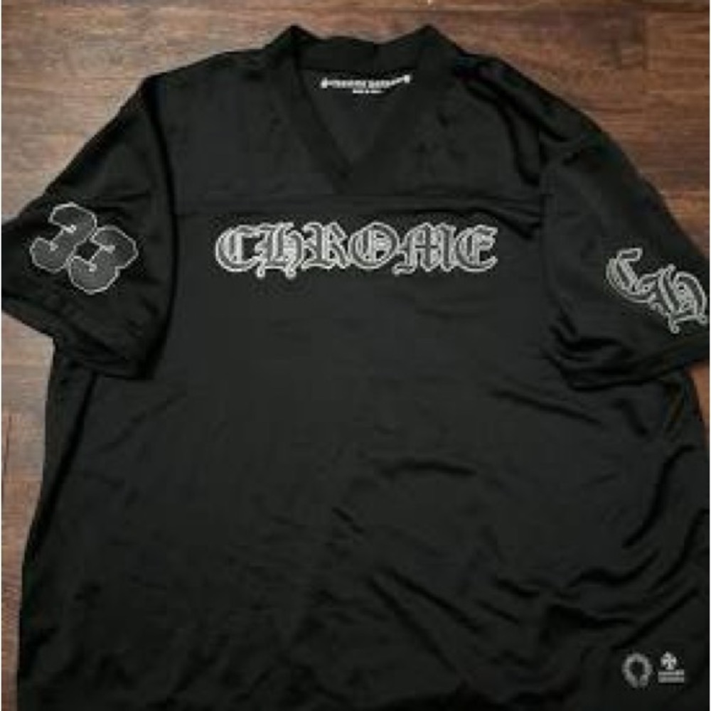 Chrome Hearts Black Jersey with Silver Accents